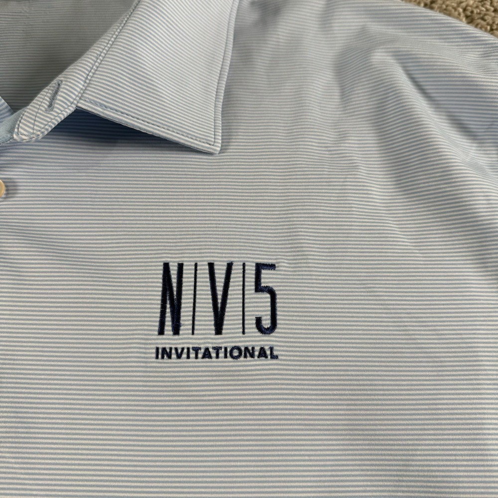 Peter Millar Polo Shirt Men XXL Blue Performance Summer Comfort NV5 Invitational - Picture 3 of 15